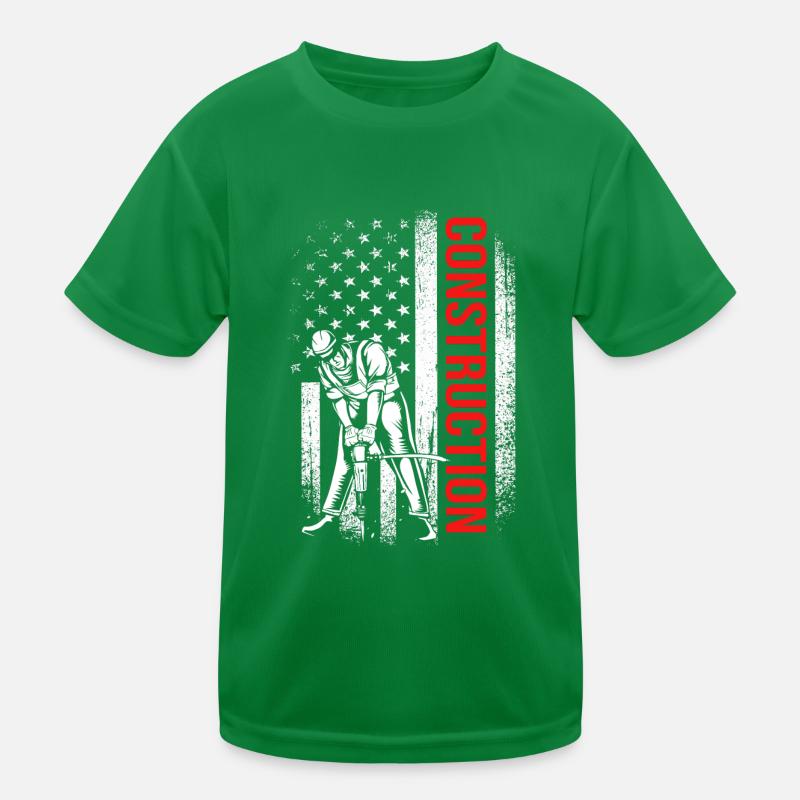 Construction worker construction site Kids Functional T-Shirt