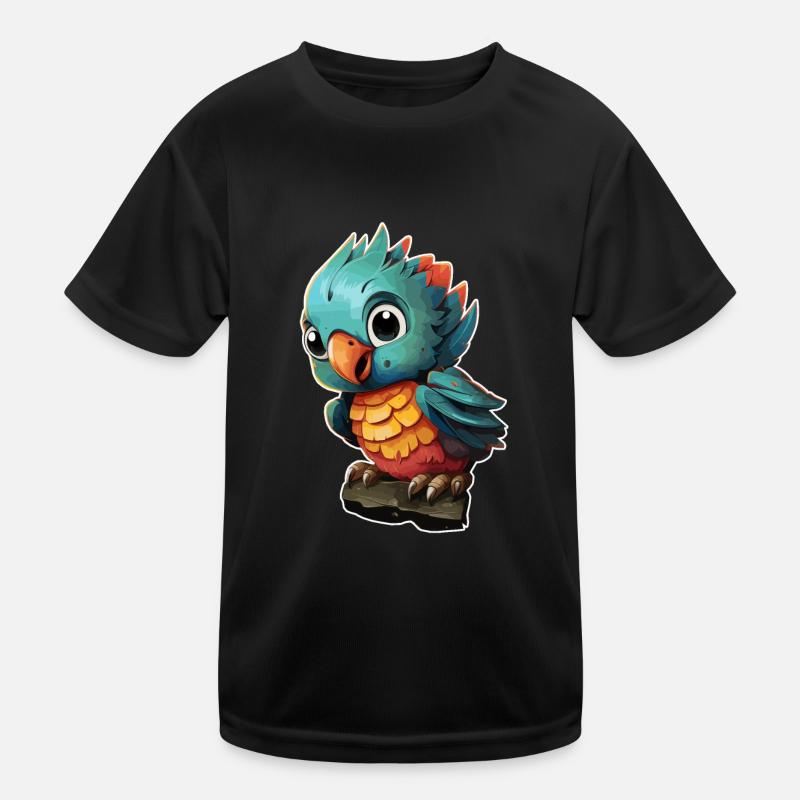 Cartoon Parrot Kids Functional T-Shirt