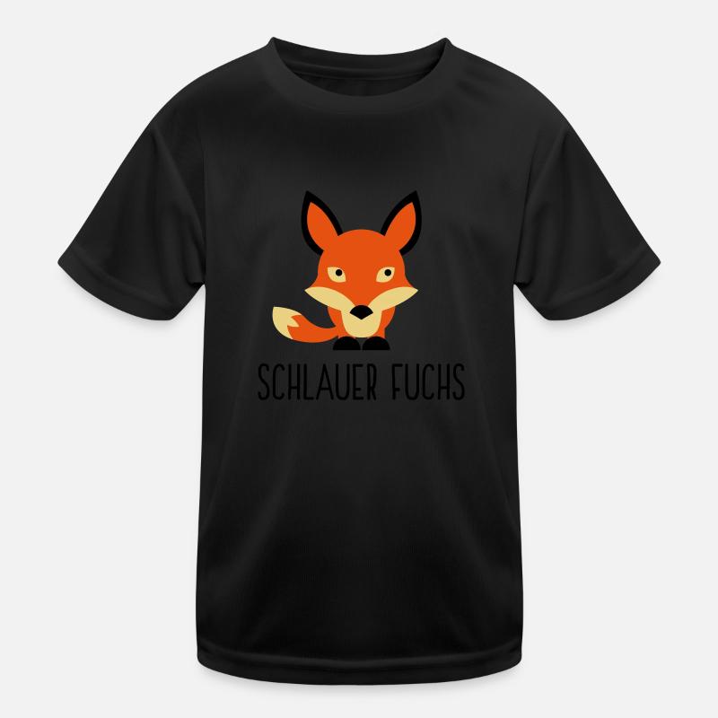 Ich bin ein schlauer Fuchs - Kinder Funktions-T-Shirt - Schwarz