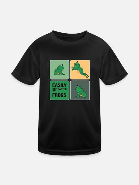 Frosch Froschsammlung Frog-Party - Kinder Funktions-T-Shirt - Schwarz - Vorne