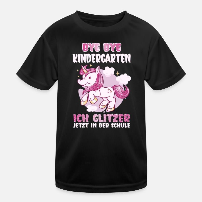 Ich glitzer jetzt in der Schule Einschulung Kinder Funktions-T-Shirt