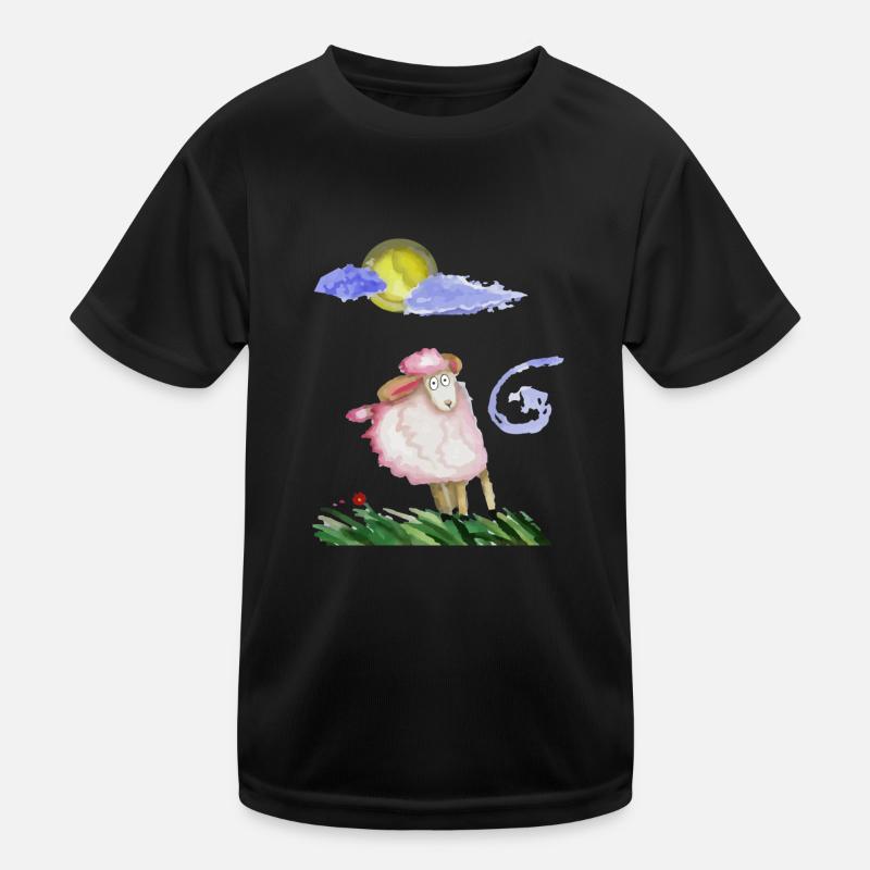 Schaf im Wind Kinder Funktions-T-Shirt