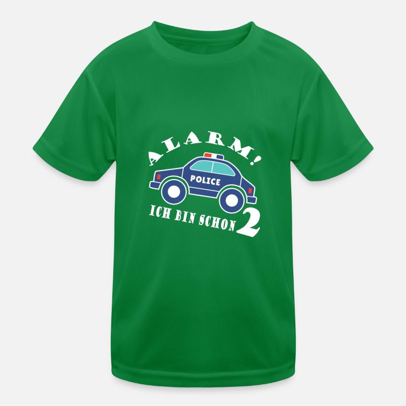Alarm ich bin schon 2 Polizei Kinder Funktions-T-Shirt