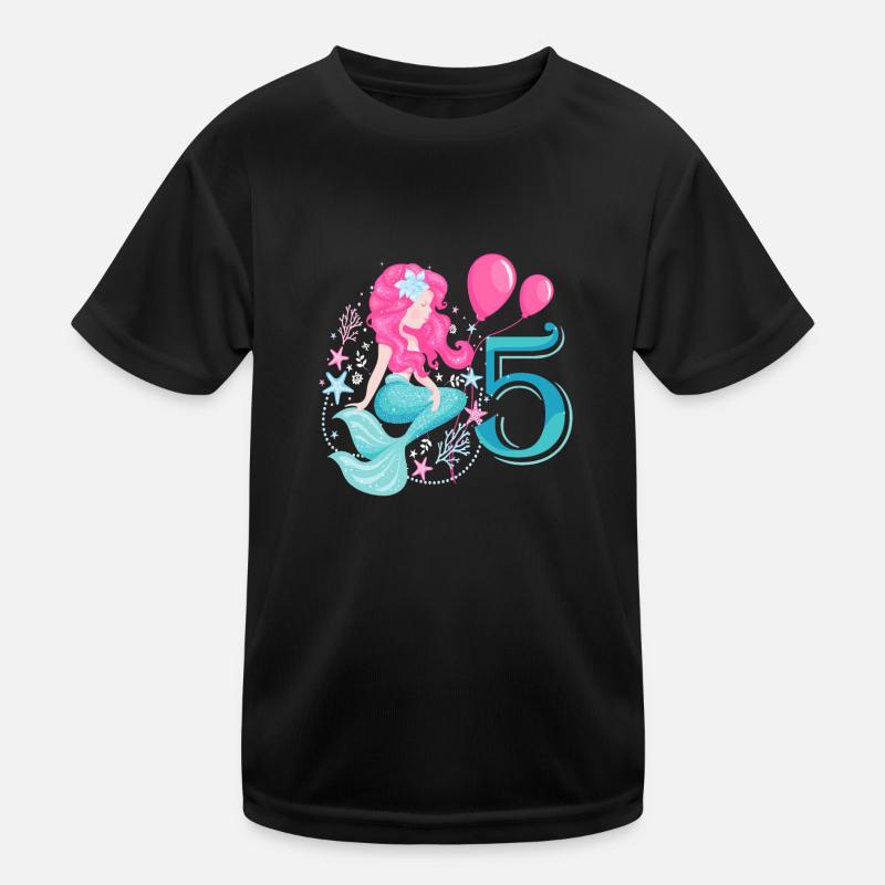 5e anniversaire de sirène Cinq ans T-shirt sport Enfant