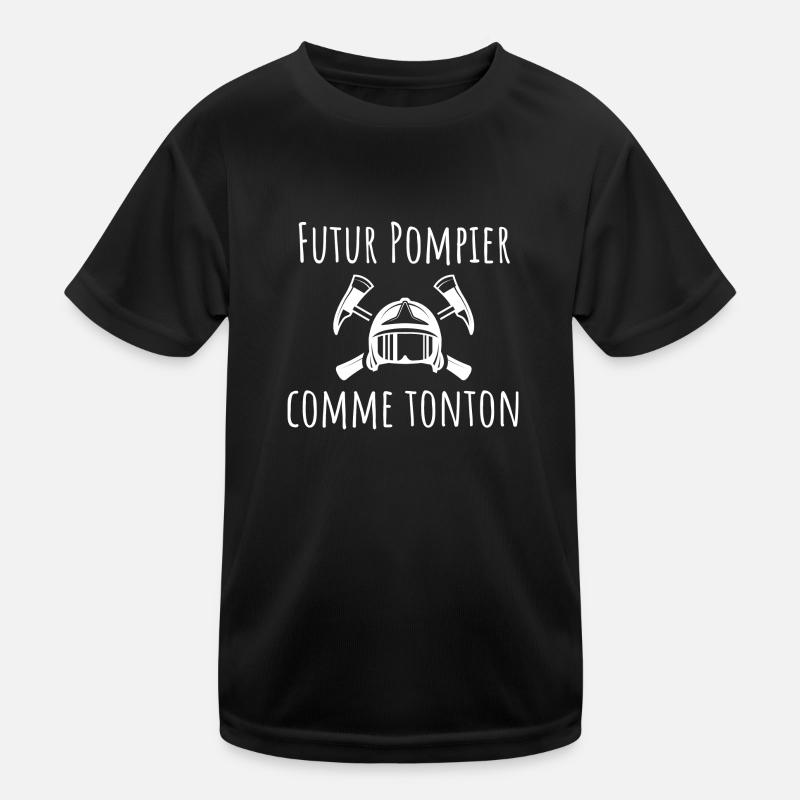 Cadeau bebe Pompier Naissance Garçon T-shirt sport Enfant