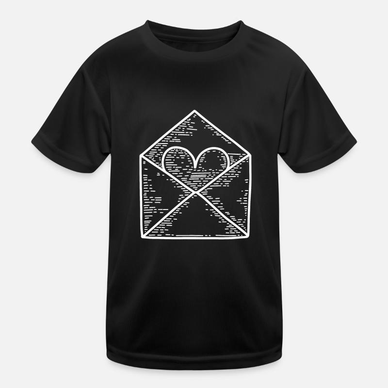 Liebesbrief Gravur Herz Kinder Funktions-T-Shirt