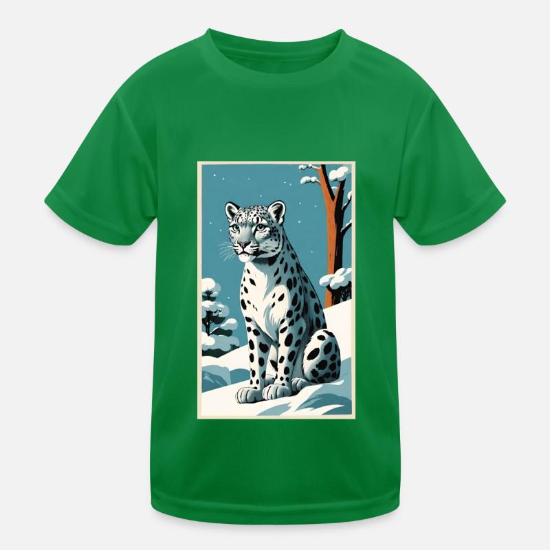 Schneeleopard | Leopard | Raubtier Kinder Funktions-T-Shirt