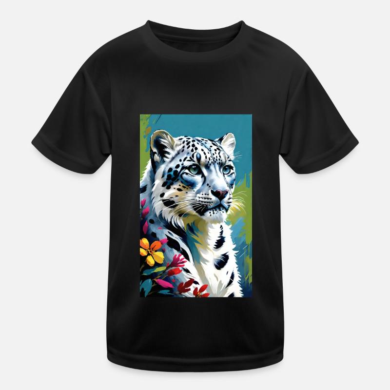Schneeleopard | Leopard | Raubtier Kinder Funktions-T-Shirt
