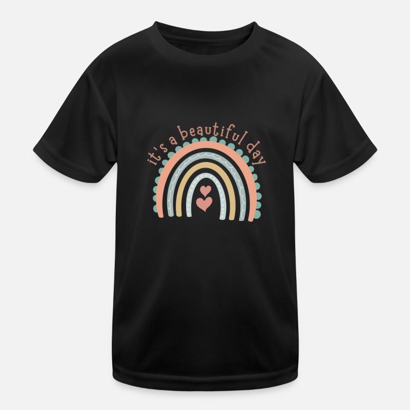 Rainbow Kollektion - Kinder Funktions-T-Shirt - Schwarz
