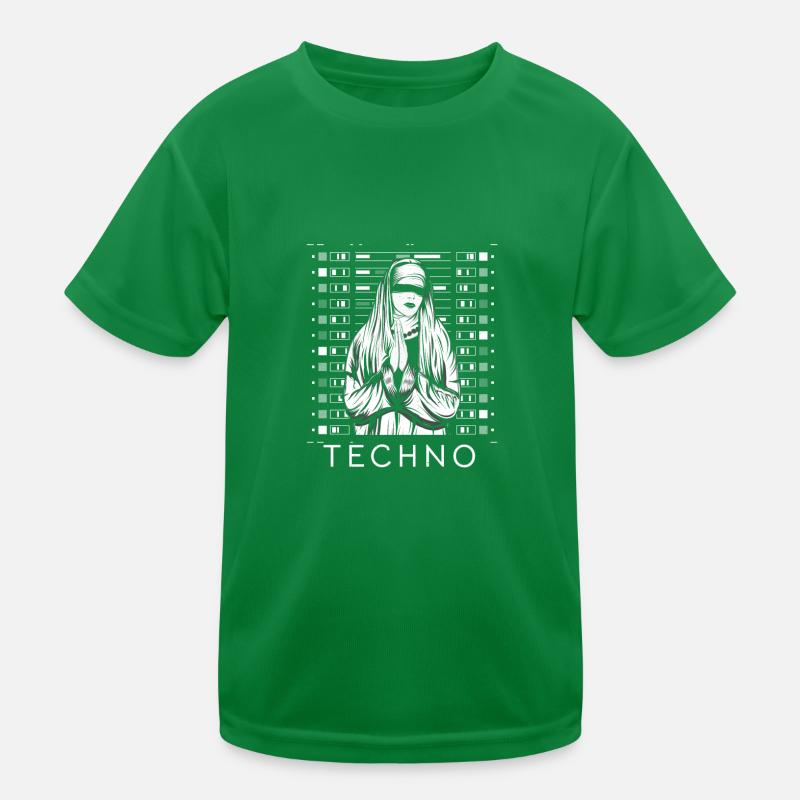 Techno Nonne mit Gebet Kinder Funktions-T-Shirt