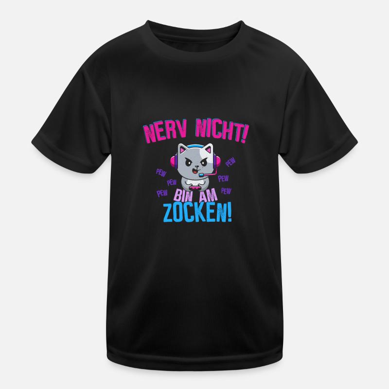 Nerv nicht! Bin am zocken! - Kinder Funktions-T-Shirt - Schwarz