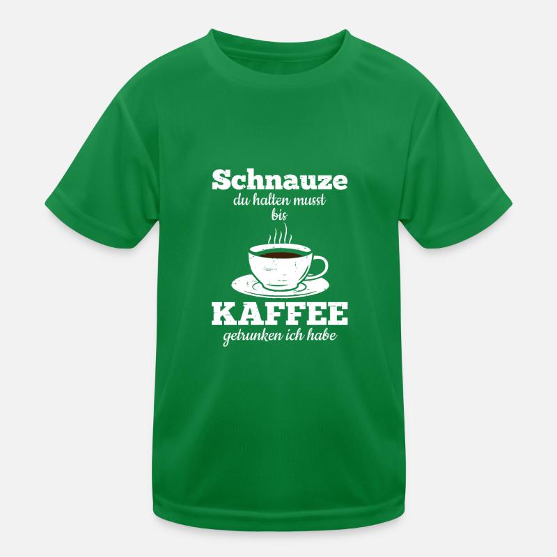 Morgenmuffel Kaffeetrinker mit Kaffee Sucht Kinder Funktions-T-Shirt