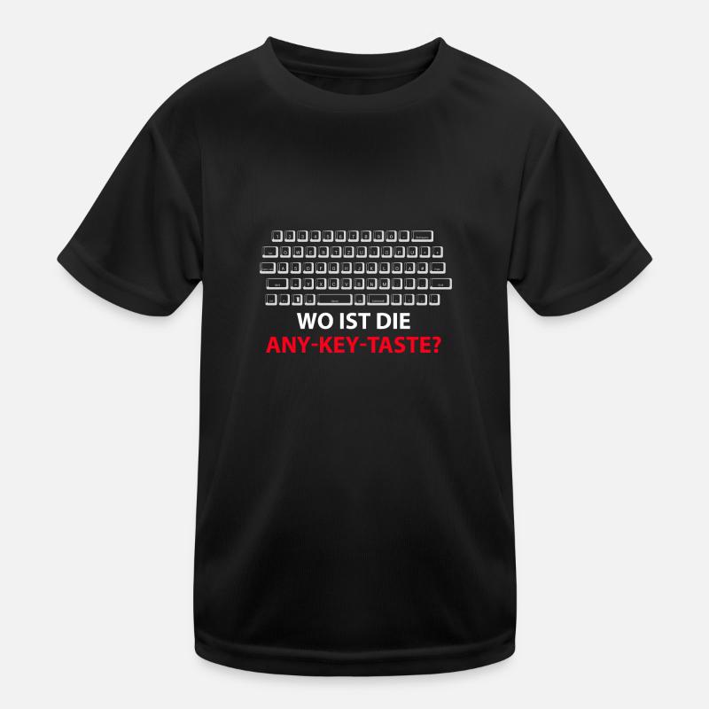 Where is the Any Key button? Any Key Kids Functional T-Shirt