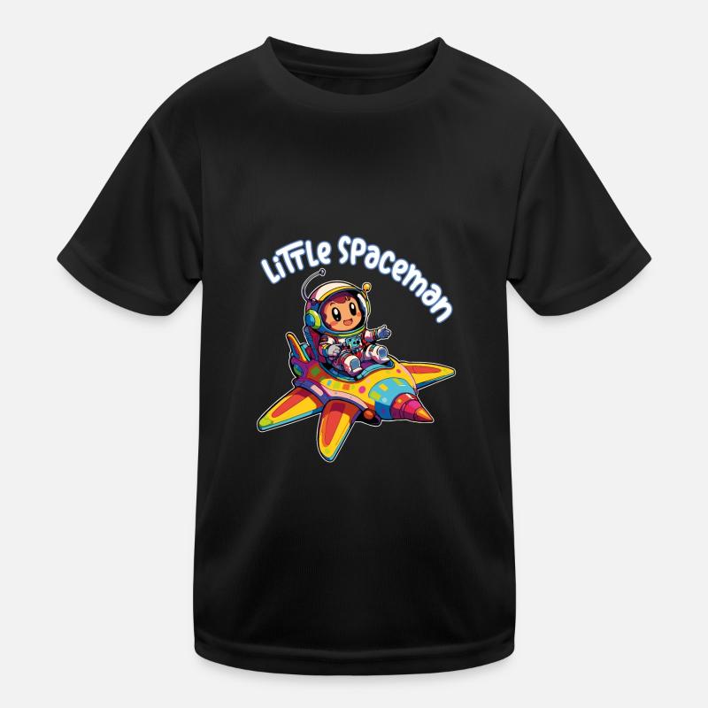 Spaceman kleiner Astronaut in buntem Raumschiff Kinder Funktions-T-Shirt