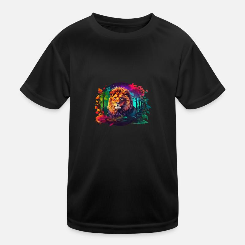 Farbvolles Logo von einem magischen Wald Kinder Funktions-T-Shirt