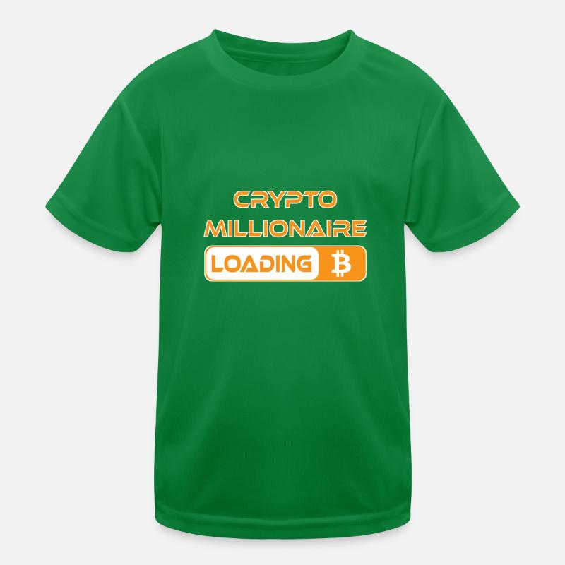 CRYPTO MILLIONAIRE LOADING BITCOIN Kinder Funktions-T-Shirt