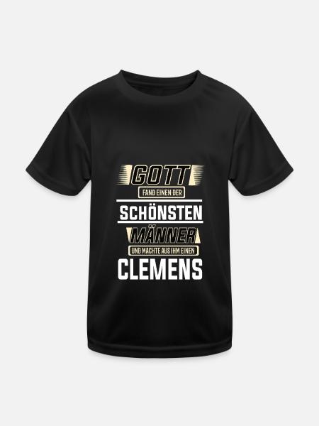 Clemens the Most Beautiful Man Shaped by God Design - Kids Functional T-Shirt - black - Front