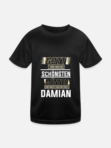 Damian the Most Beautiful Man Shaped by God Design - Kids Functional T-Shirt - black - Front