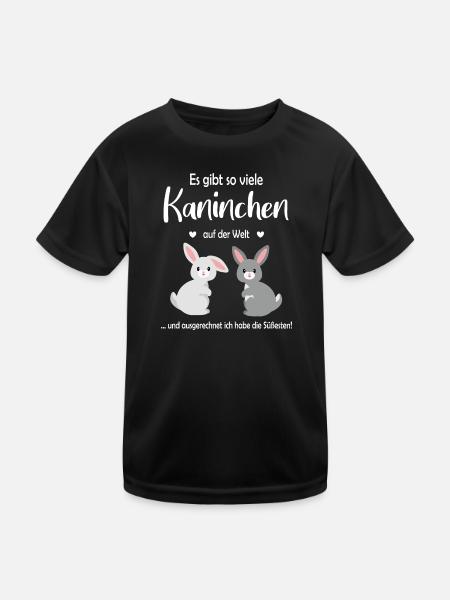 Es gibt so viele Kaninchen auf der Welt - Kinder Funktions-T-Shirt - Schwarz - Vorne