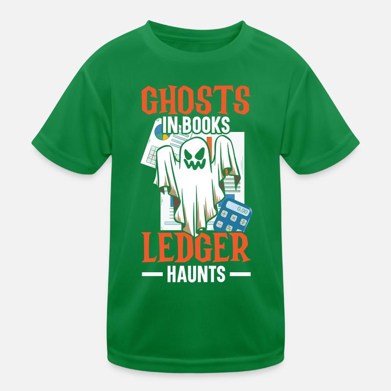 Ghosts in Books General ledger haunts accounting Kids Functional T-Shirt