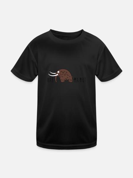 Mammut und Mut - Kinder Funktions-T-Shirt - Schwarz - Vorne