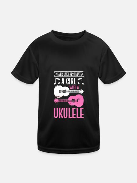 Musicien Uke Ukulele Ukulélé Unique Ukulélé - T-shirt sport Enfant - noir - Devant