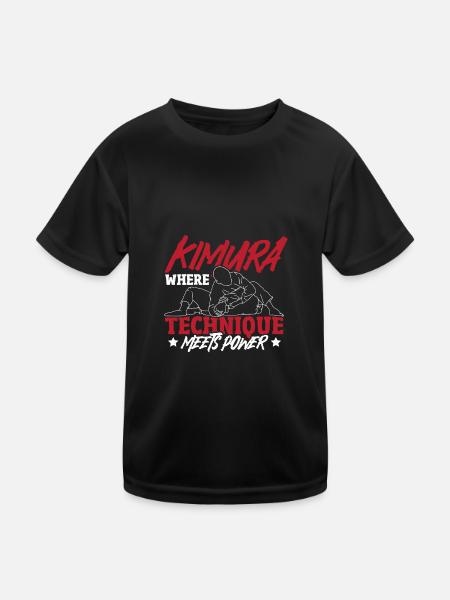 Grappling, Jiu-Jitsu, Arts martiaux, Kimura - T-shirt sport Enfant - noir - Devant
