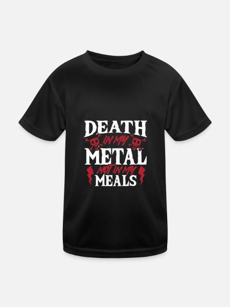 Heavy Metal Music Death in My Metal Not in Meals - Kids Functional T-Shirt - black - Front