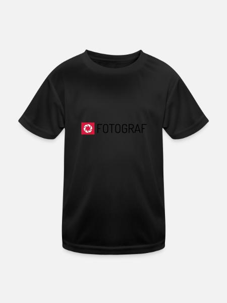 Fotograf - Kinder Funktions-T-Shirt - Schwarz - Vorne