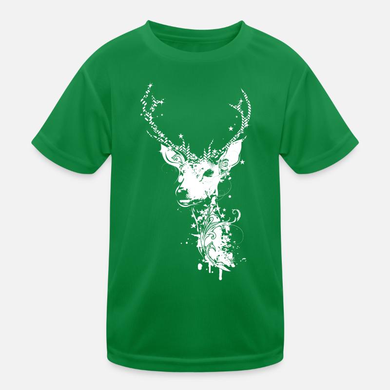 A white deer head Kids Functional T-Shirt