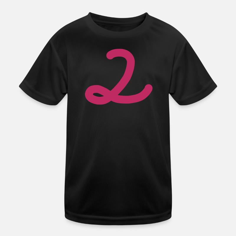 2 Nummer zwei pinke Zahl rosa Kinder Funktions-T-Shirt
