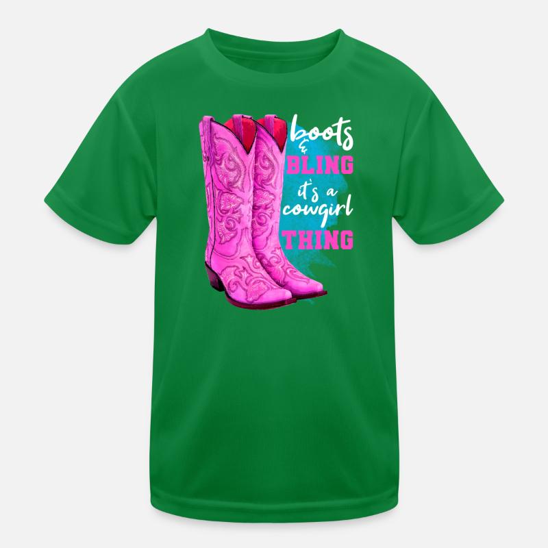 Boots And Bling Kids Functional T-Shirt