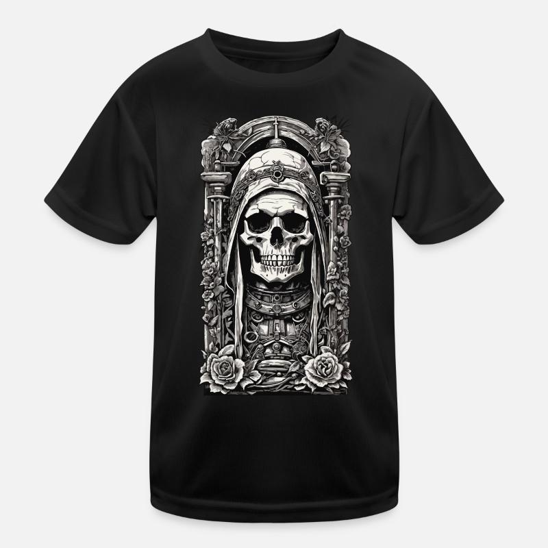 Gothic Elegance Skeleton Vintage Monument T-shirt sport Enfant