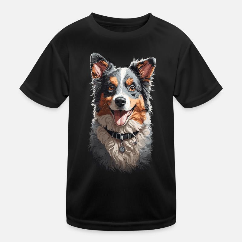 Liebevoller Australian Shepherd Hunde Design Kinder Funktions-T-Shirt