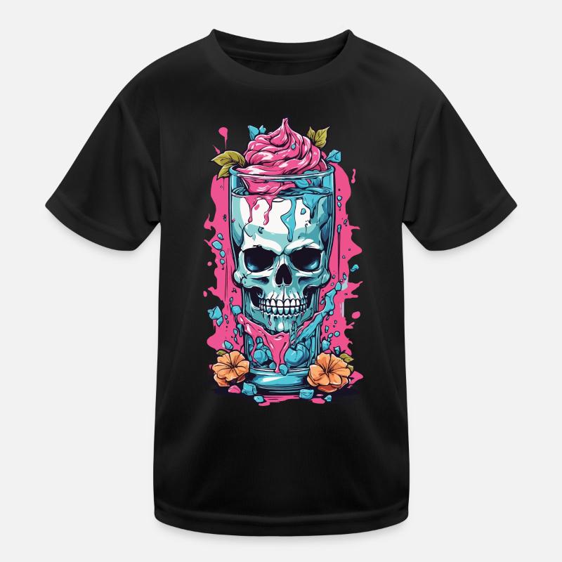 Goth Sundae Skull Weirdcore Pastel Gothic Kids Functional T-Shirt
