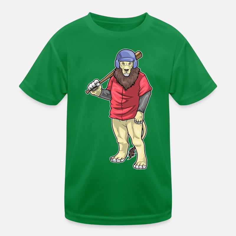 Lion Baseball Baseball Bat Kids Functional T-Shirt