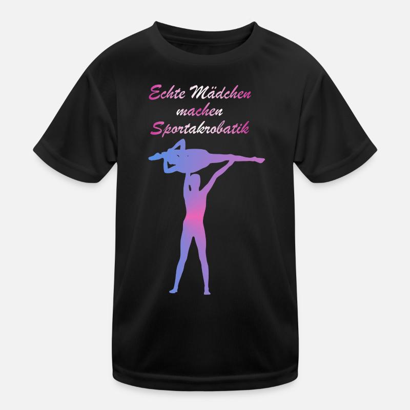 Echte Mädchen Sportakrobatik Kinder Funktions-T-Shirt