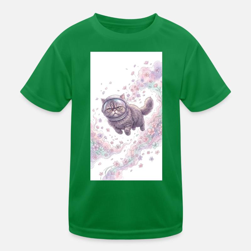 Chat de l’espace dans la magie des fleurs T-shirt sport Enfant