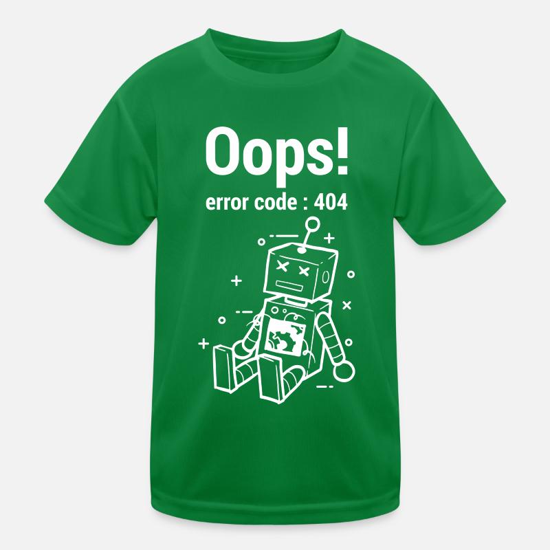 Oops Error 404 Graphic Kids Functional T-Shirt