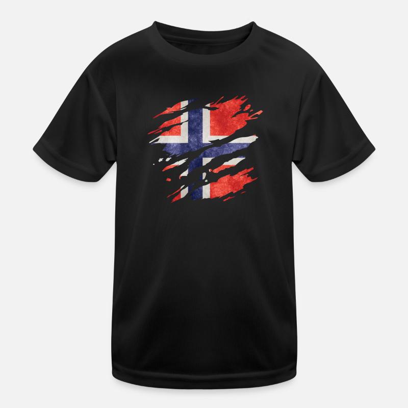 Norway - National flag, scratches, cracks Kids Functional T-Shirt