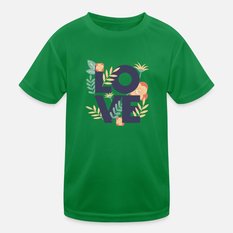 Love love pattern Beautiful flowers plants flower Kids Functional T-Shirt