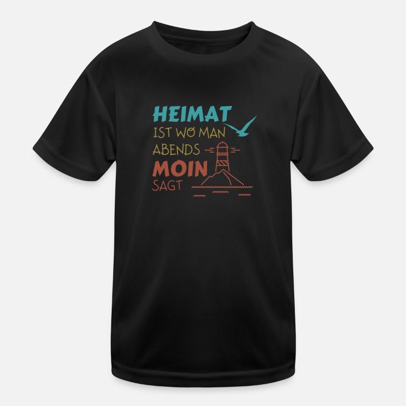 Heimat Moin Leuchtturm Möwe Nordsee Kinder Funktions-T-Shirt