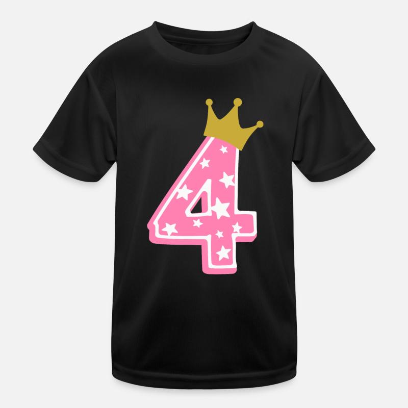4 Krone 4. Geburtstag 4 Jahre Kinder Funktions-T-Shirt