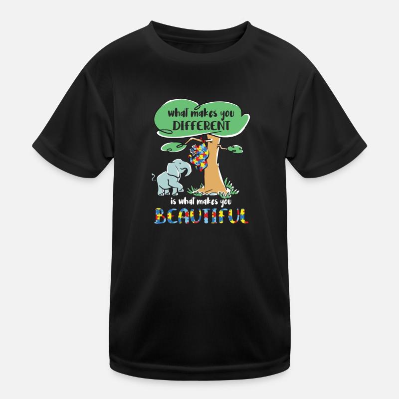 autism awareness month puzzel different elefant Kinder Funktions-T-Shirt