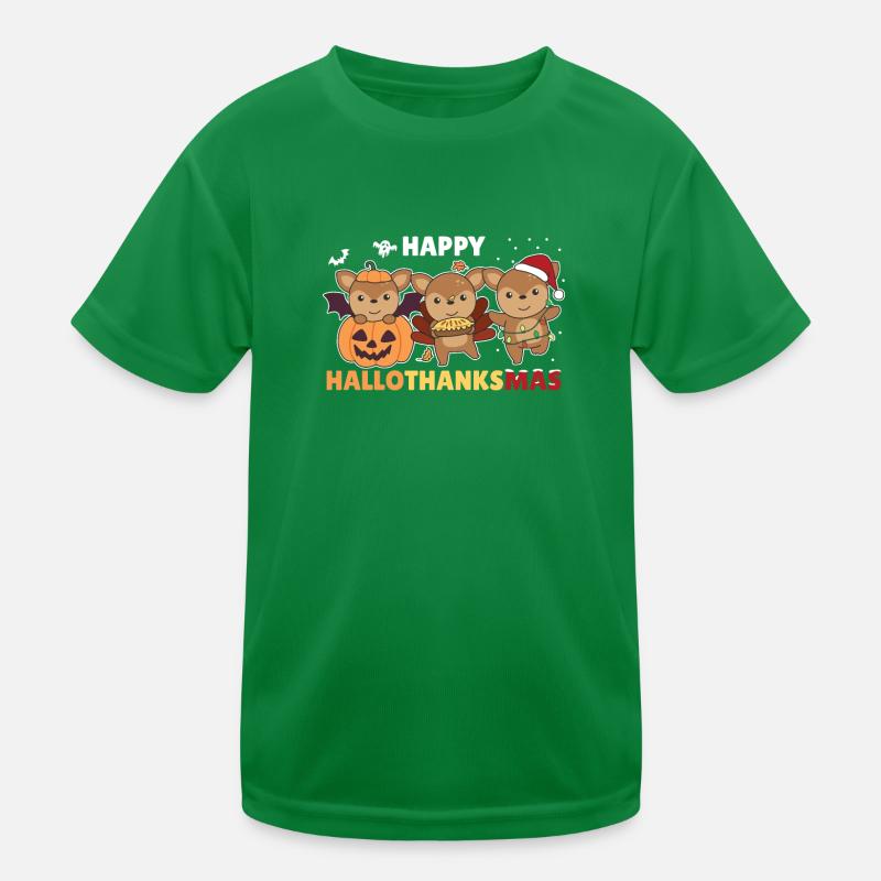 Happy Hallothanksmas Rehe Weihnachts Reh Kinder Funktions-T-Shirt