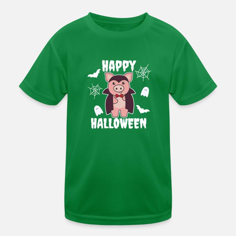 Pig Happy Halloween Cute Devil Vampire Costume Kids Functional T-Shirt