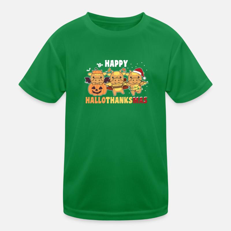 Joyeux Hallothanksmas Dragon de Noël Dragon T-shirt sport Enfant