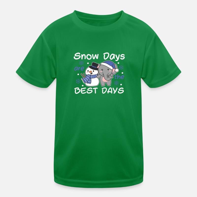 Elefant Snow Days are the best days Schneemann Kinder Funktions-T-Shirt