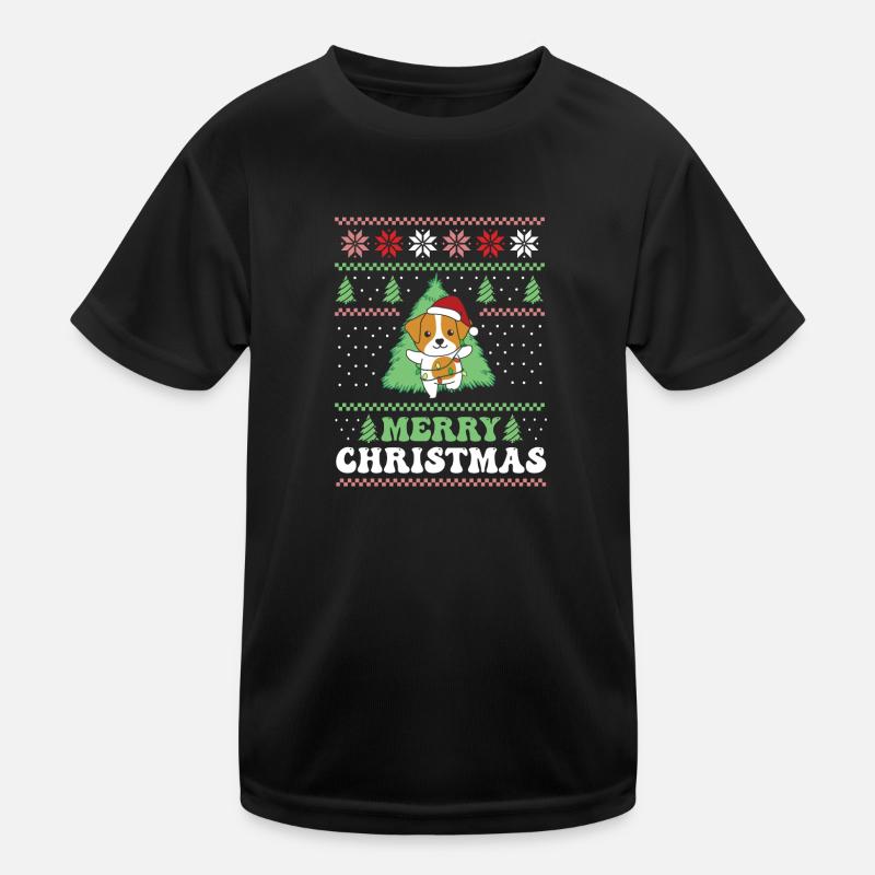 Joyeux Noël rétro moche Noël Jack Russell T-shirt sport Enfant