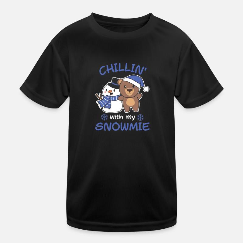 Bear Chillin with my snowmie snowman Kids Functional T-Shirt